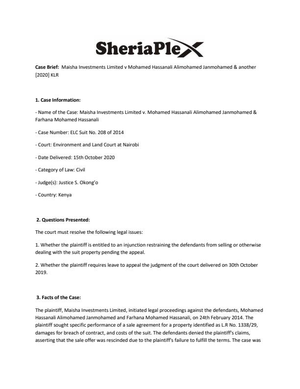 Maisha-Investments-Limited-v-Mohamed-Hassanali-Alimohamed-Janmohamed--another-[2020]-KLR-Case-Summary_2078_0.jpg